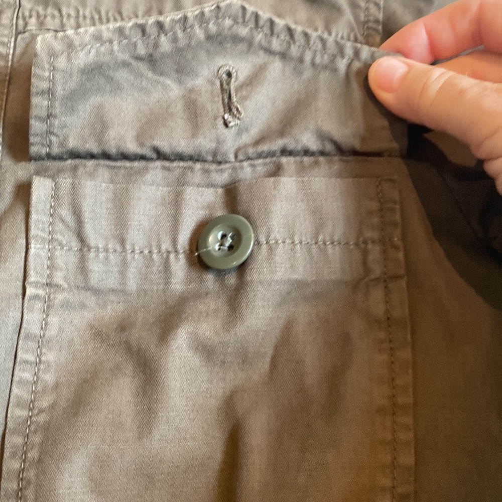 J Crew olive green brown military field jacket 100% cotton Size S EUC - Picture 10 of 10